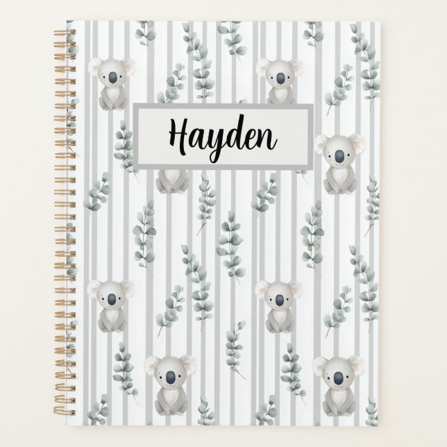 Agenda Koala y rayas grises  (Anverso)