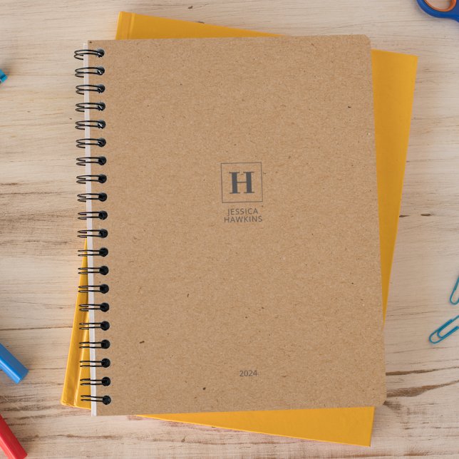 Agenda Kraft Brown Classic Monograma personal semanal (Subido por el creador)