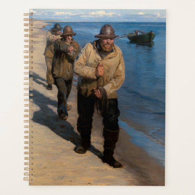 Agenda Kroyer - Tres pescadores lanzando un bote (Anverso)