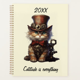 Agenda La actitud es todo gato steampunk