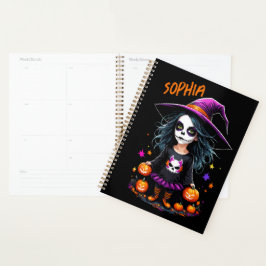 Agenda La adorable bruja de Halloween de Kawaii