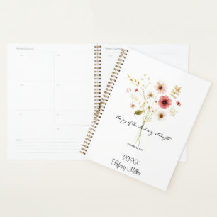 Agenda La Alegría del Señor floral minimalista personaliz