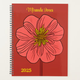 Agenda La amapola roja estilizada personalizada