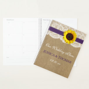 Agenda La colección de Bodas de girasol Kraft rústico
