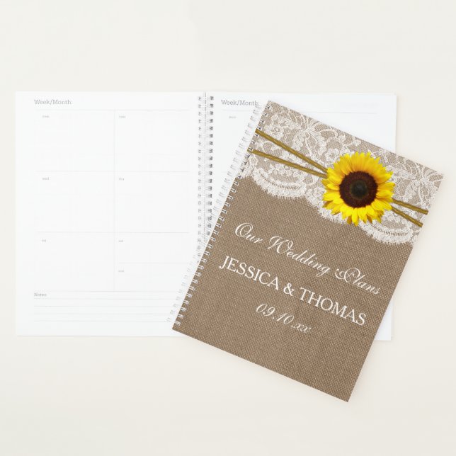 Agenda La colección de Bodas de girasol rústico (Demostración)