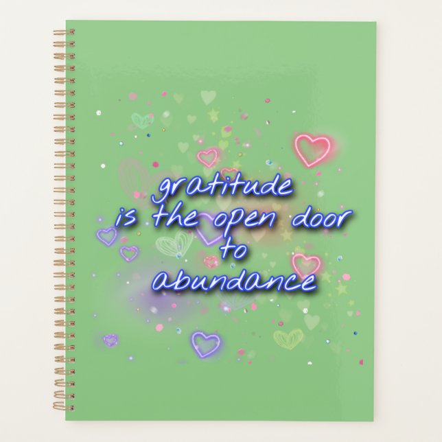 Agenda la gratitud está abierta a la abundancia (Anverso)