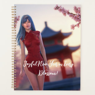 Agenda La joven belleza de Cheongsam posando para el Año 