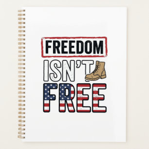 Agenda La libertad no es gratis Diseño de camiseta patrió