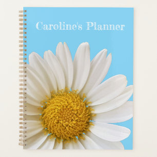 Agenda La margarita blanca en el Personalizado azul cielo