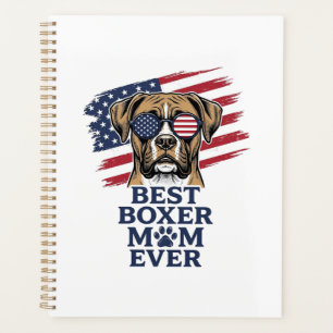 Agenda La Mejor Mamá Boxer Patriótica Diseño de Camiseta 