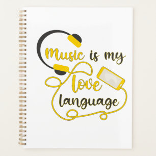 Agenda La música es mi lenguaje amoroso frase romántica