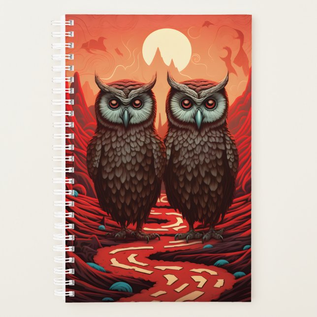 Agenda La pareja de búhos surrealista (Anverso)