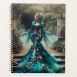 Agenda La sirena Verde azulada de Steampunk Vintage