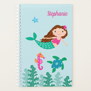 Agenda La Sirenita Bajo El Mar Azul Personalizado