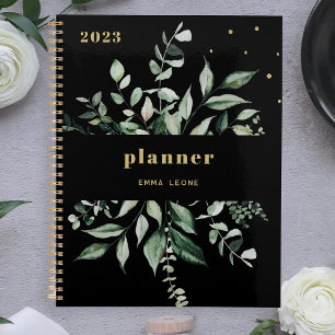 Agenda La vegetación salvaje Negro elegante