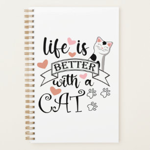 Agenda La vida es mejor con un eslogan de citas gatas