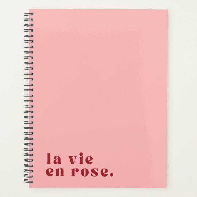Agenda La vie en rosa Francés Quote Planner (Anverso)