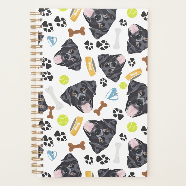 Agenda Labrador negro de perro sonriente (Anverso)