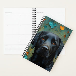 Agenda Labrador negro en hojas