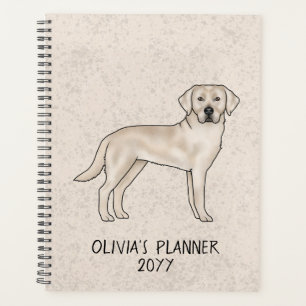 Agenda Labrador Retriever Lab de crema inglés Texto perso