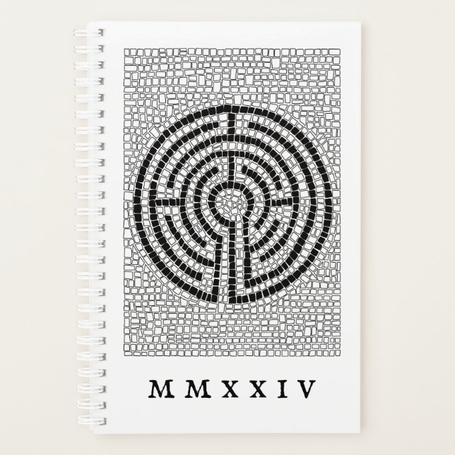 Agenda LABYRINTH VII 5.5x8.5 Planner + Texto / Blanco (Anverso)