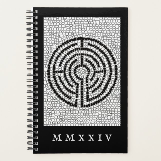 Agenda LABYRINTH VII 5.5x8.5 Planner + texto / negro (Anverso)