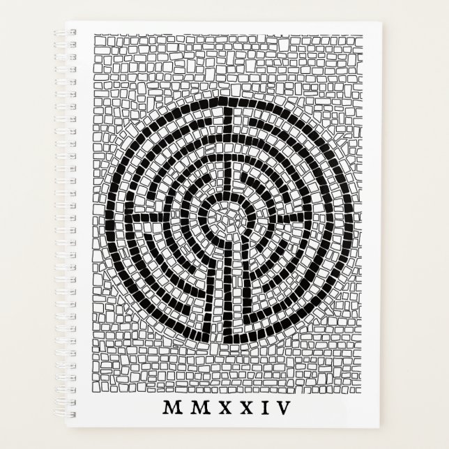 Agenda LABYRINTH VII 8.5x11 Planner + Texto / Blanco (Anverso)