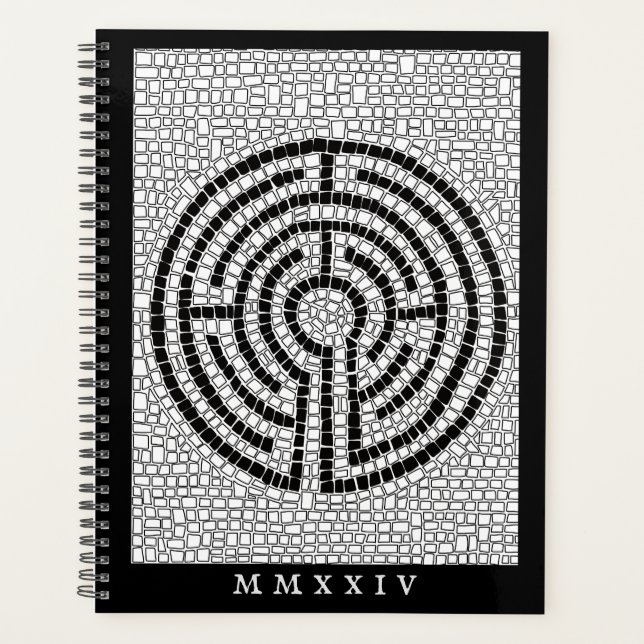Agenda LABYRINTH VII 8.5x11 Planner + Texto / Negro (Anverso)