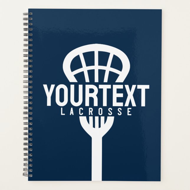 Agenda Lacrosse Player PERSONALIZADO TEXT Team Mesh Sport (Anverso)