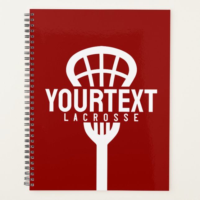 Agenda Lacrosse Player PERSONALIZADO TEXT Team Mesh Sport (Anverso)