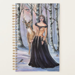 Agenda Lady Chickadee Fantasía arte de Renee Lavoie
