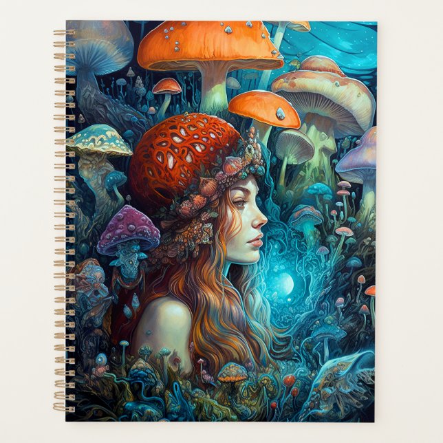 Agenda Lady Y Mushrooms Surreal Fantasy Art Planner (Anverso)