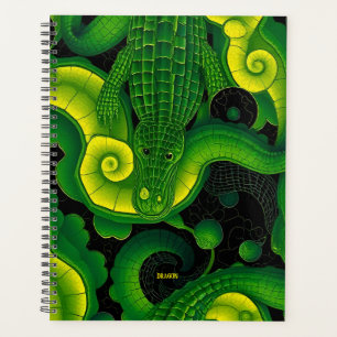 Agenda Lagarto Cocodrilo Dragón Nombre Verde Amarillo
