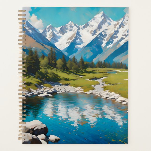 Agenda Lago Tranquilo En Las Montañas (Anverso)