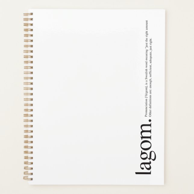 Agenda LagomWiki Black and White Planner (Anverso)