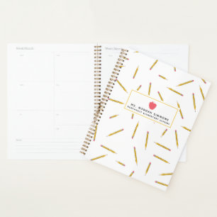 Agenda Lápices amarillos Pink Apple Teacher Planner