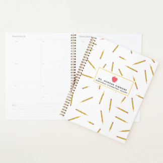 Agenda Lápices amarillos Pink Apple Teacher Planner