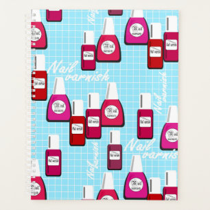 Agenda Lápiz de uñas rojas rosa esmalte de uñas personali