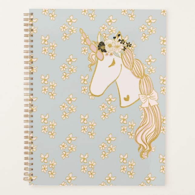 Agenda Large Unicorn Rainbow Kawaii Magical Weekly  (Anverso)