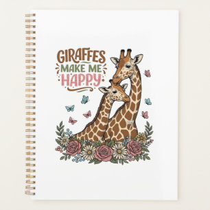 Agenda Las jirafas me hacen feliz diseño de camisa floral