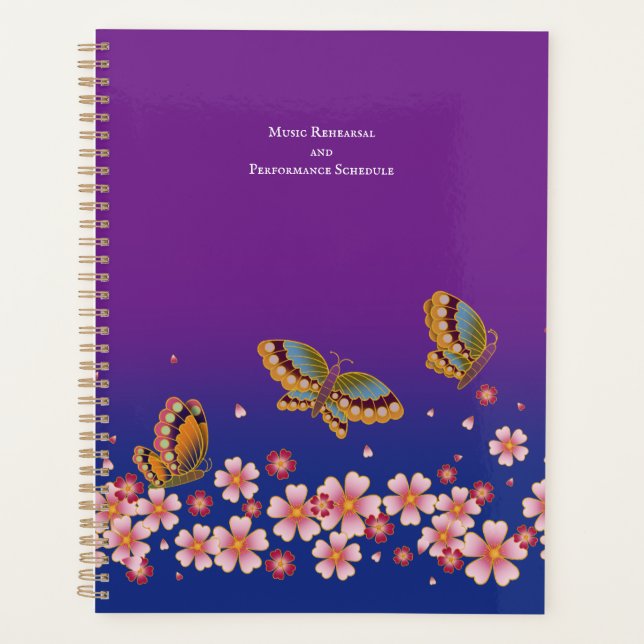 Agenda Las mariposas japonesas florecen en el Sakura pers (Anverso)