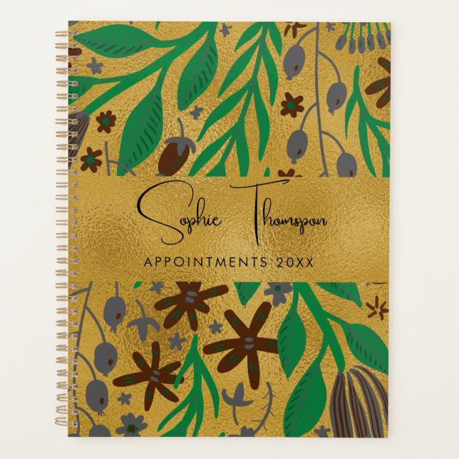 Agenda Las plantas dejan oro dorado año nuevo (Anverso)