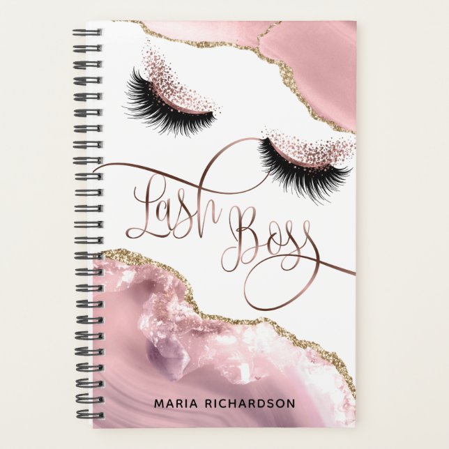 Agenda Lash Boss Makeup Eyebrow Ojos Lanza Rubor rosa (Anverso)