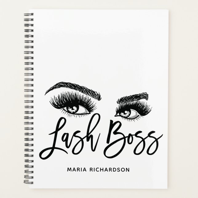 Agenda Lash Boss Makeup Eyebrow Ojos Lazas Rosa Oro (Anverso)