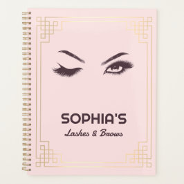 Agenda Lash Extension Brows Pink Gold Nombrado Planner