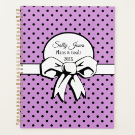Agenda Lavanda con puntos blancos y polacos negros person