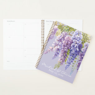 Agenda Lavanda púrpura acuarela glicinia floral lilac