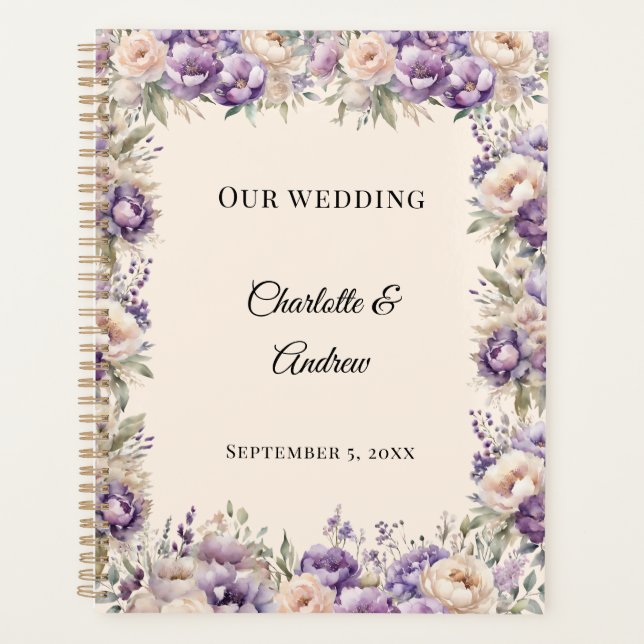 Agenda Lavender champagne floral wedding (Anverso)
