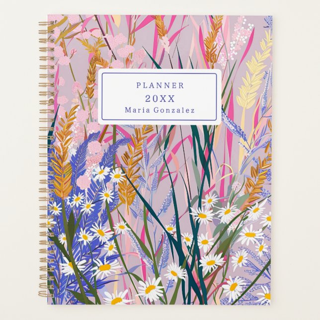 Agenda Lavender Daisies Personalizado 2025 Weekly Planner (Anverso)