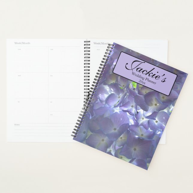 Agenda Lavender Hydrangeas boda floral morado claro (Demostración)